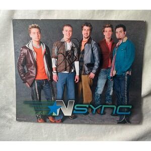 RARE long Justin Timberlake autograph on a *NSYNC photo.